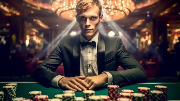 Meja poker langsung di undi toto dengan pemain dan dealer
